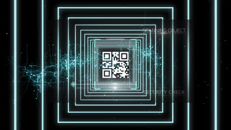 Animation-Eines-QR-Codes-Im-Digitalen-Raum