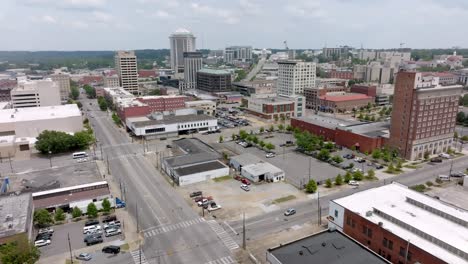 montgomery, alabama skyline wide shot with drone video stable