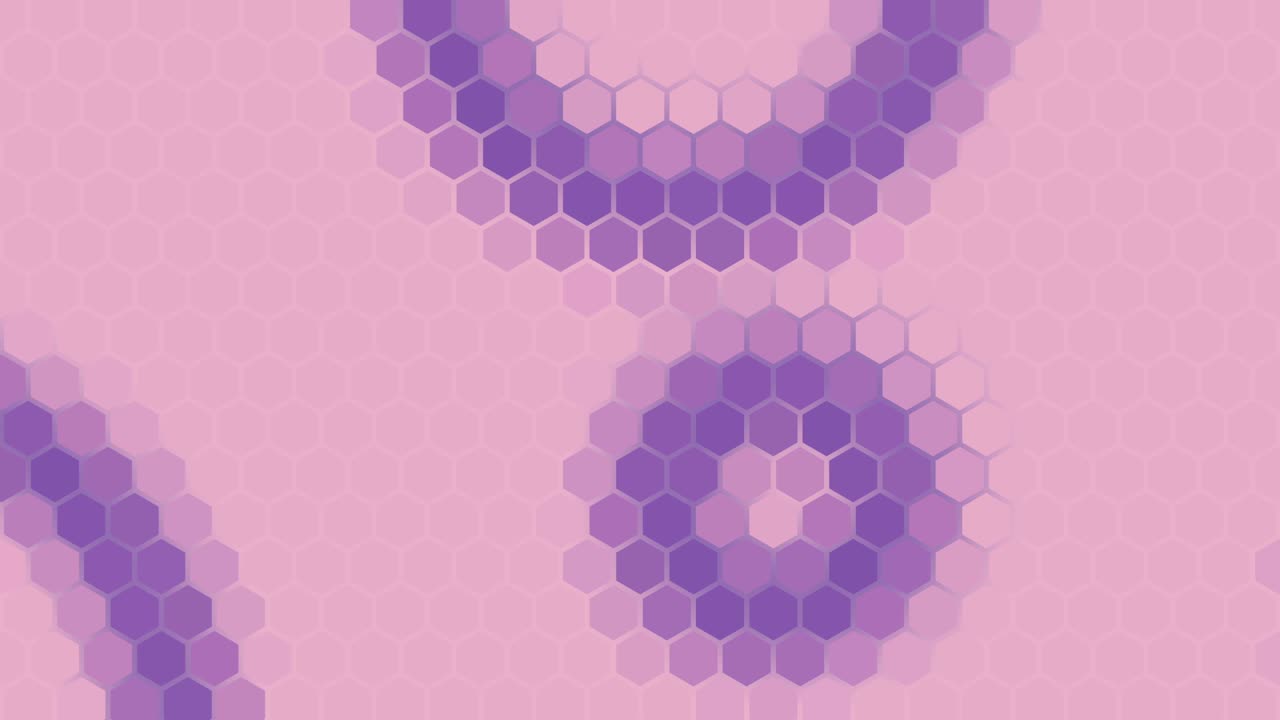 onda colorida brillante y dinámica que se mueve a lo largo de una cuadrícula hexagonal. en bucle