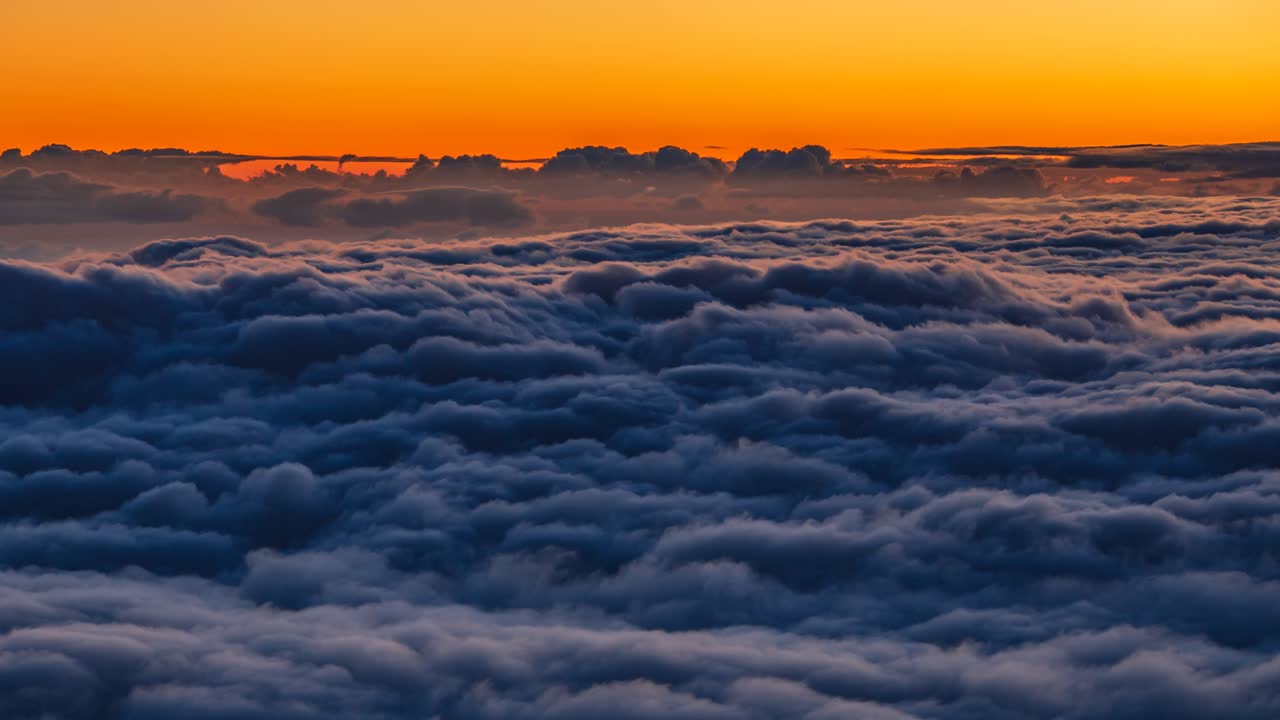 Cloud inversion during sunset seen from Teide National Park.