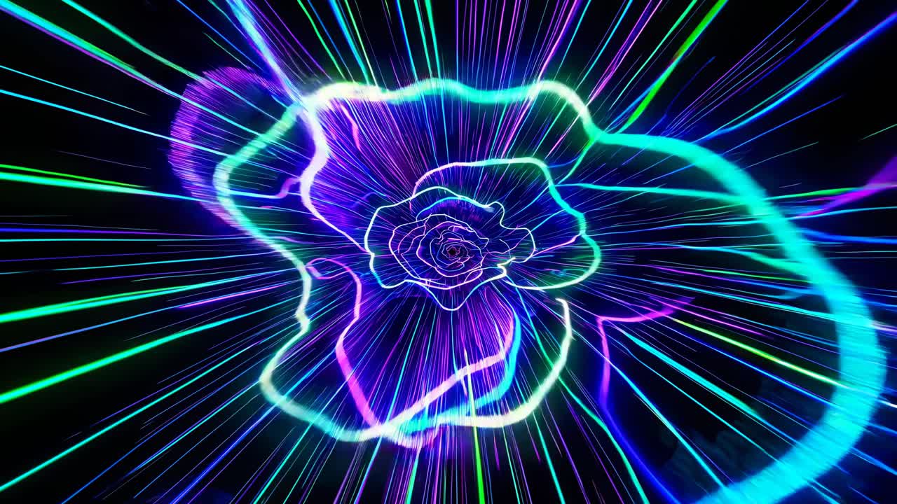 túnel espiral de neón abstracto