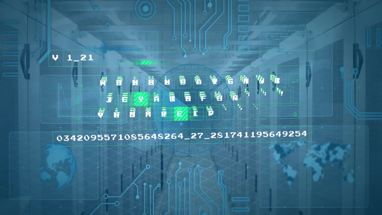 Animation of data processing over computer servers