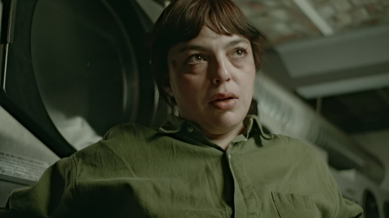 Dramatic Scene, Woman Crying, Lonely Latina Washing Clothes in Solitude