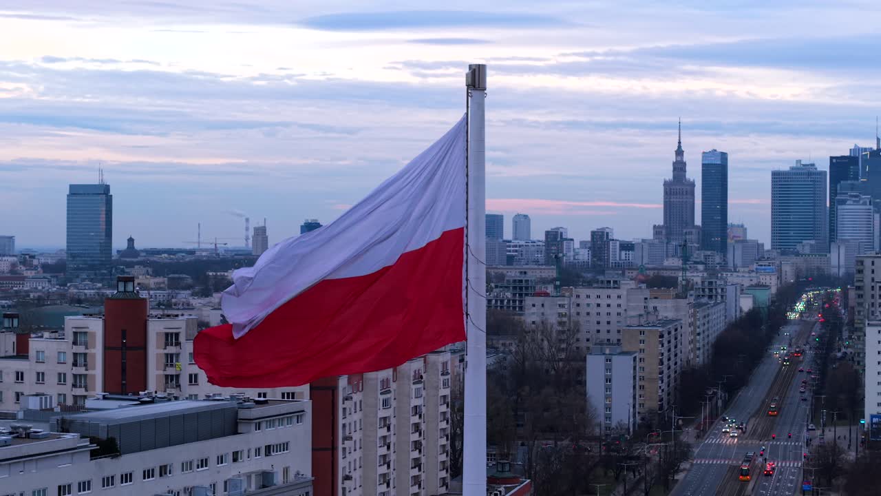 Aerial orbit, Polish homeland symbol, traditional official silk flag