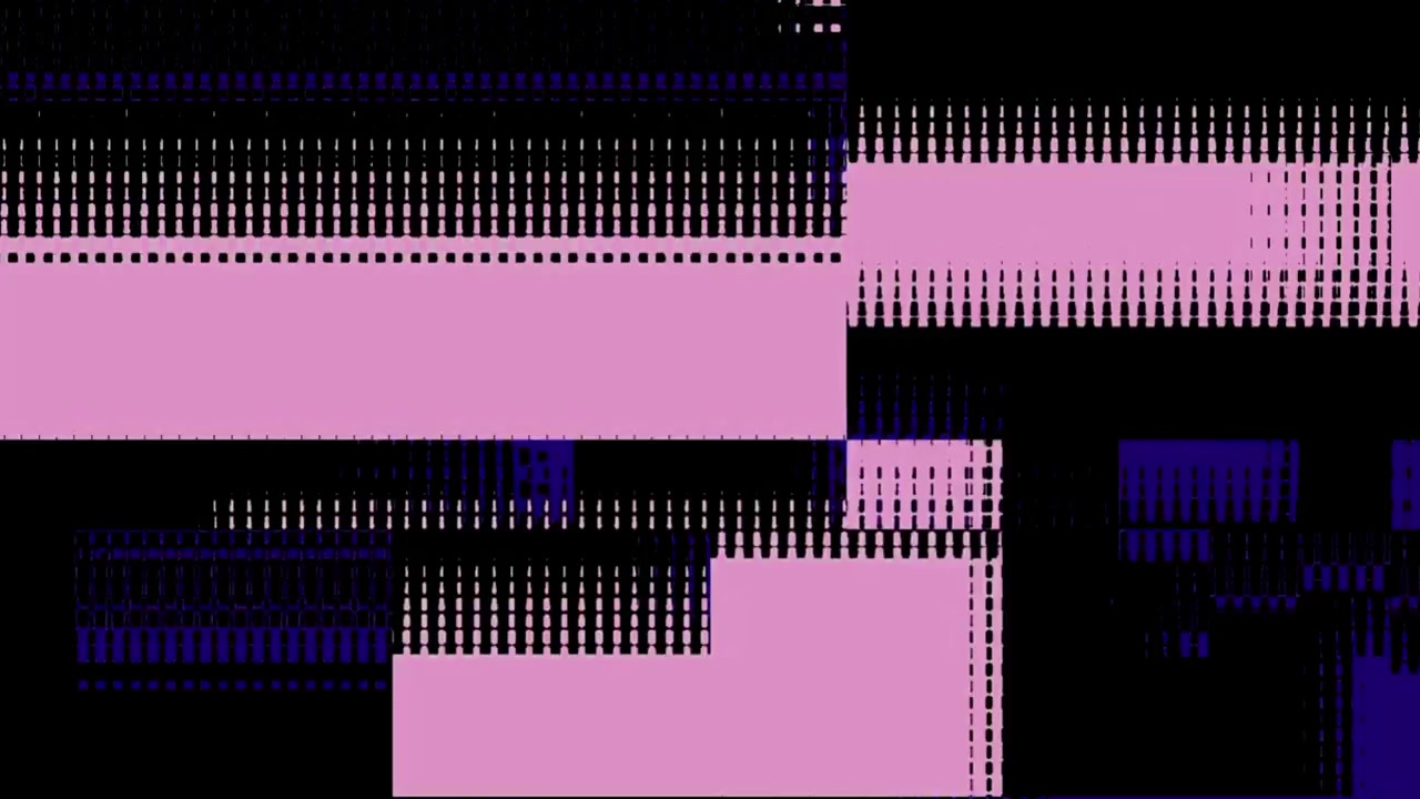 Abstract Digital Glitch Effect with Flashing Geometric Patterns