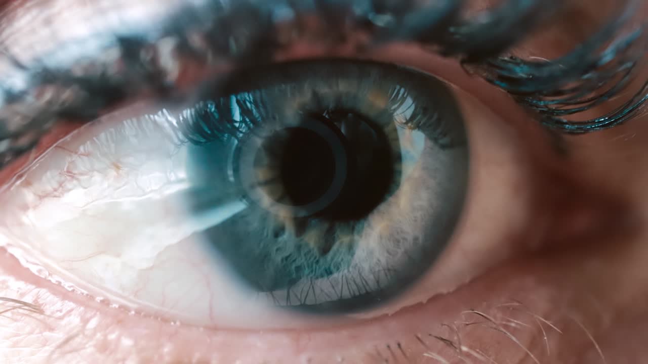 mujer con un solo ojo de cerca