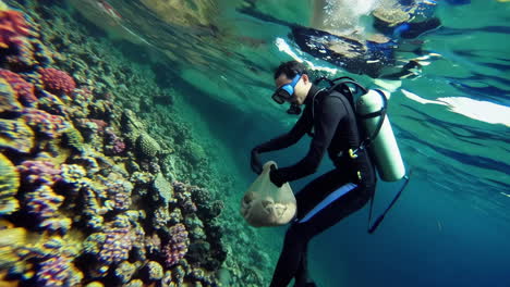 underwater coral reef cleanup