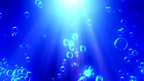 burbujas de arco iris sobre un fondo azul, bucle,