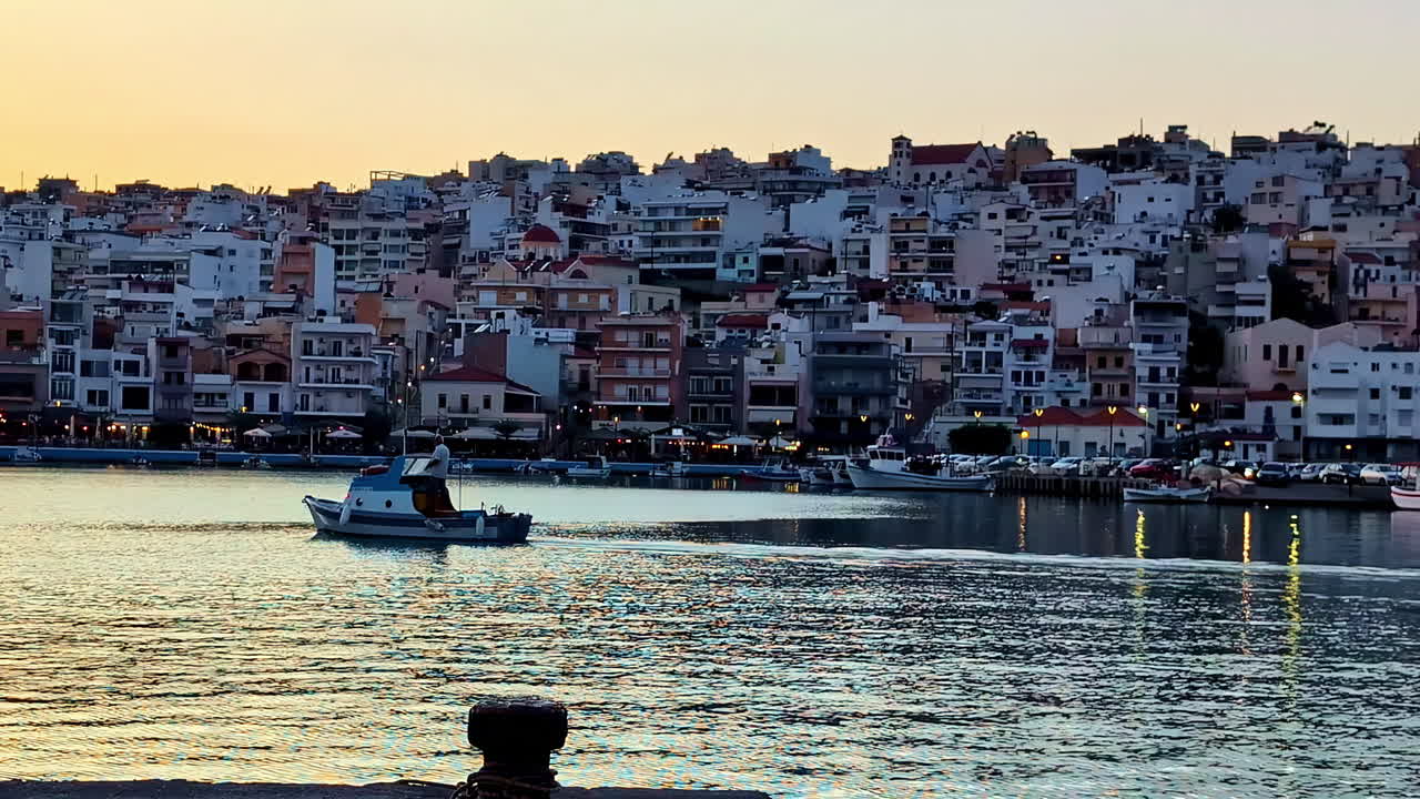 Breathtaking panoramic view of charming town of Sitia, nestled on island of Crete