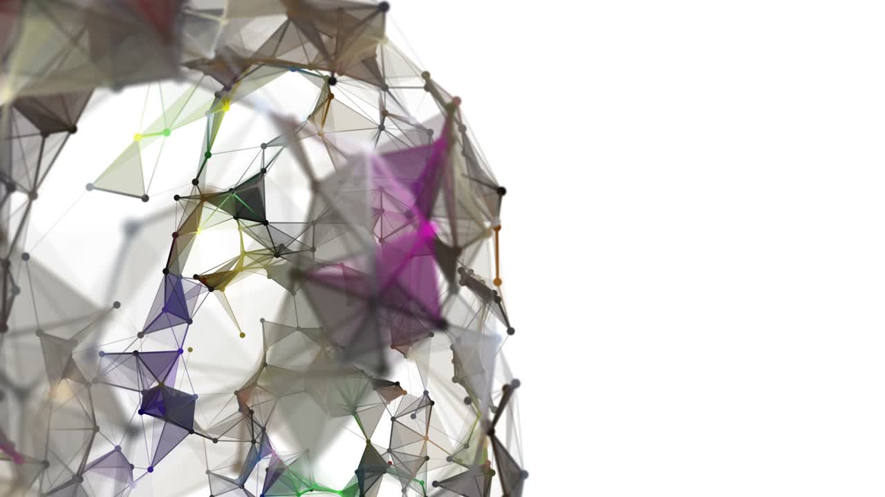 fantástica animación del plexo con triángulos brillantes en cámara lenta, 4096x2304 bucle 4k