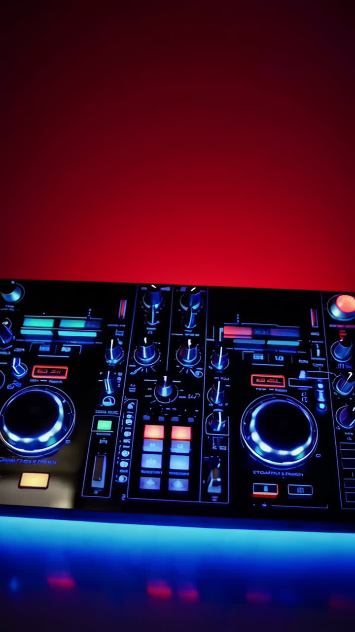 DJ Controller in vibrant lighting