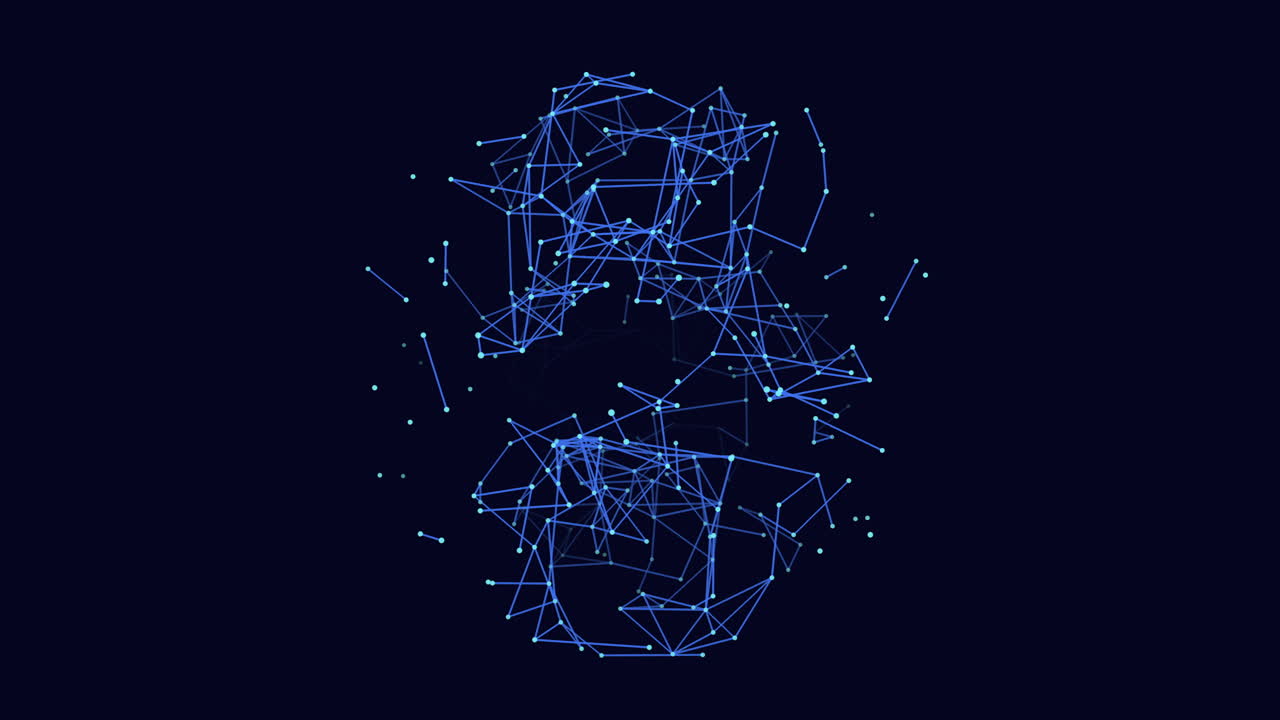 Blue constellation with connected star lines