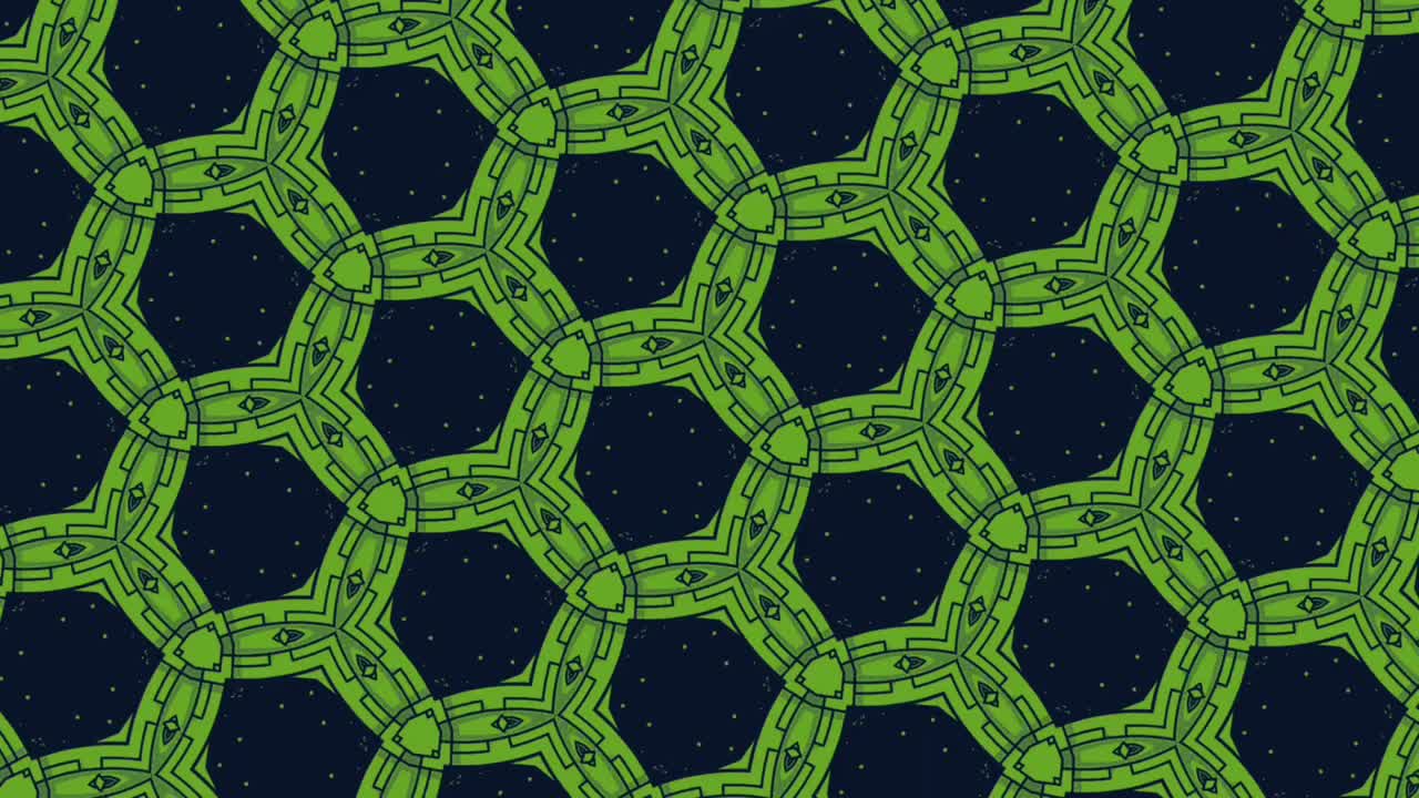 어두운 배경에서 움직이는 녹색 삼각형 모양 - 라이브 배경 화면