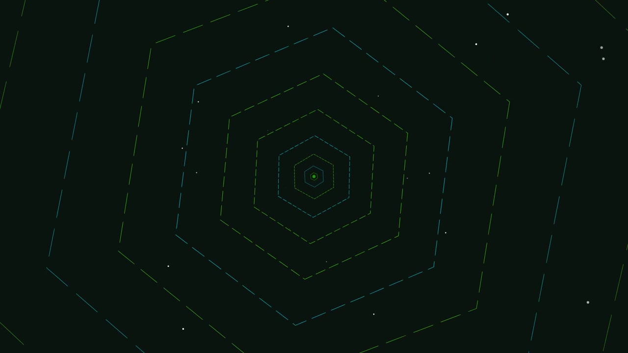 Abstract Motion Background with Pulsing Hexagonal Geometric Lines
