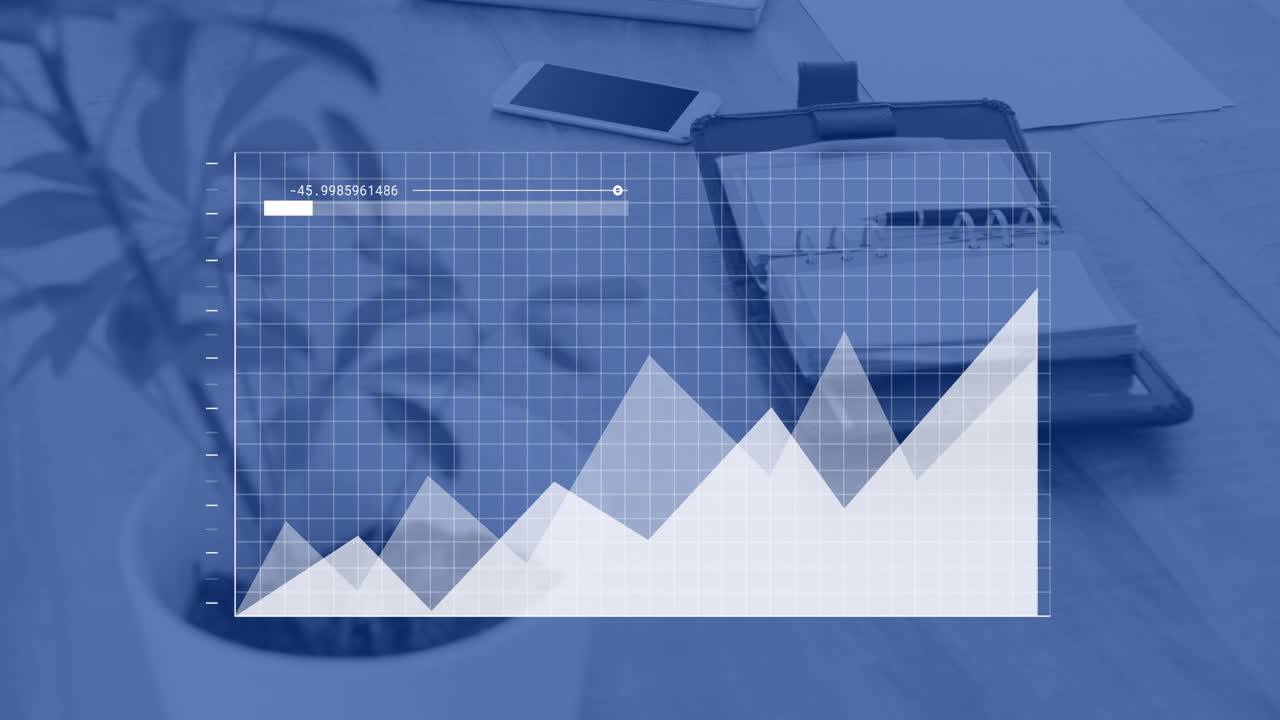 animación del procesamiento de datos estadísticos en el escritorio