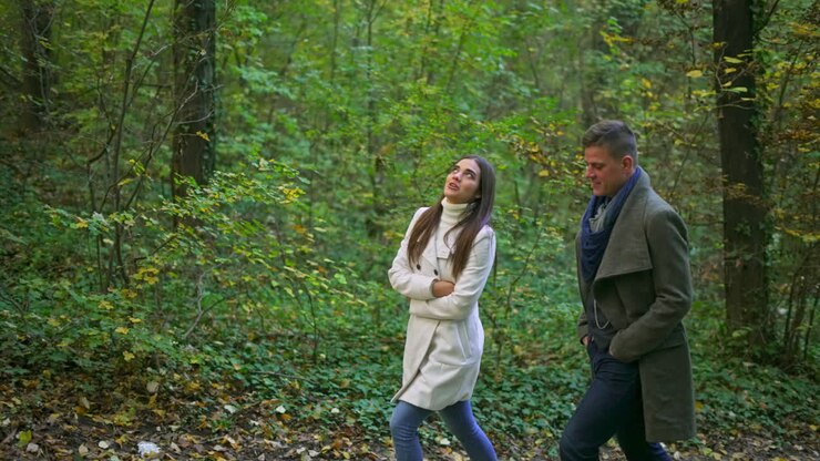 Couple Walking in Forest