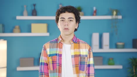 depressed boy is unhappy.