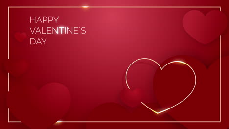 valentine's day posters or banner with red and paper cut heart. place for text. holiday banners and greeting cards. animated background.