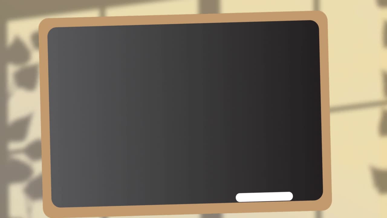 Animation of board icon over shadow of plants on green background