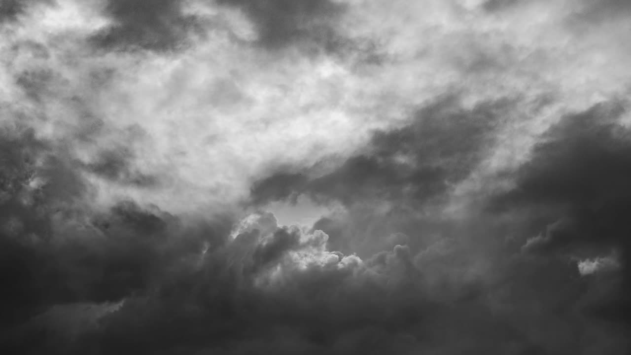 thunderstorm in dark gray sky