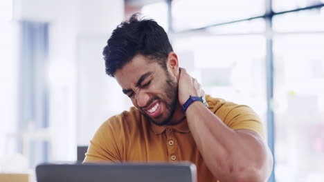 Laptop,-neck-pain-and-businessman-with-injury