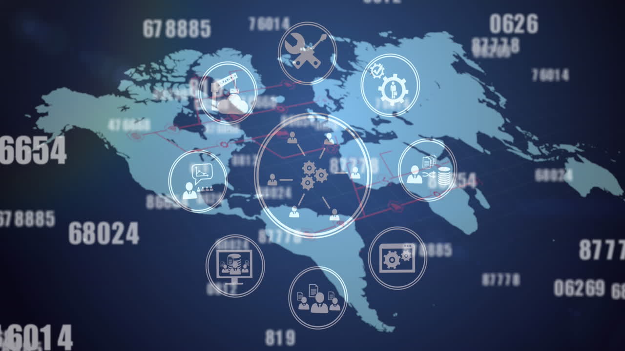 아이콘의 애니메이션과 세계 지도에 대한 데이터 처리