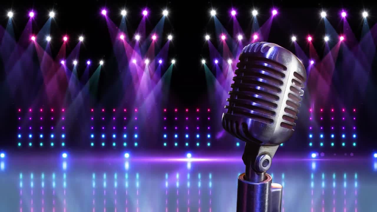 마이크와  ⁇ 박이는 스포트라이트