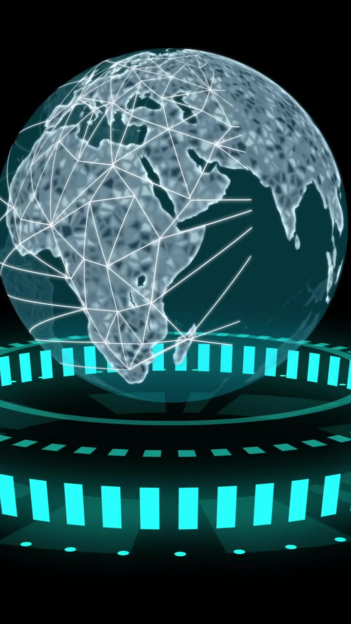 Animation of data processing over globe