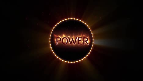 Animation-of-power-text-on-black-background