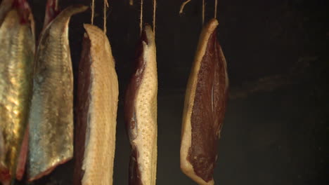 smoked meat and fish drying