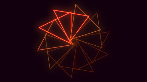 geometric triangles pattern with red neon color