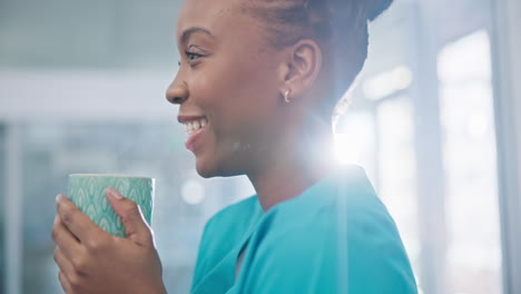 medical nurse, drinking coffee