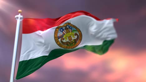flag of san diego county at sunset, state of california in united states - loop