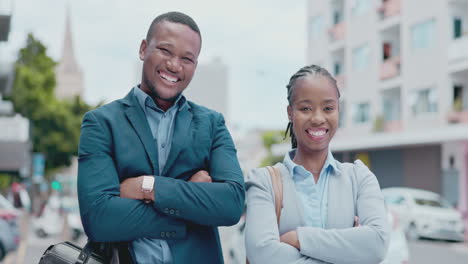 collaboration, smile and business people