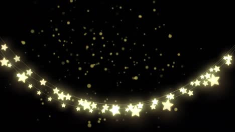 animación de luces navideñas en forma de estrella sobre un fondo negro