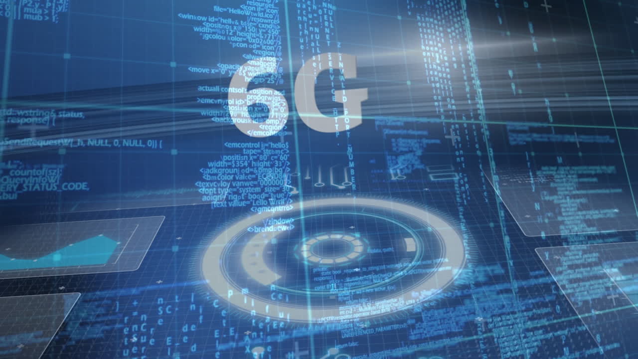 animación de la red de conexiones sobre la ciudad digital sobre fondo azul