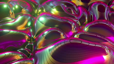 fondo abstracto del concepto de mapa topográfico. rayas del mapa de contorno. valles y montañas. concepto de geografía. telón de fondo ondulado. luz de neón mágica línea de remolino curvo. animación 3d de bucle sin costuras
