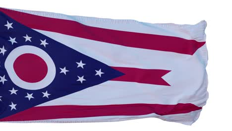 bandera de ohio aislada animación realista. bucle sin costuras, 4k