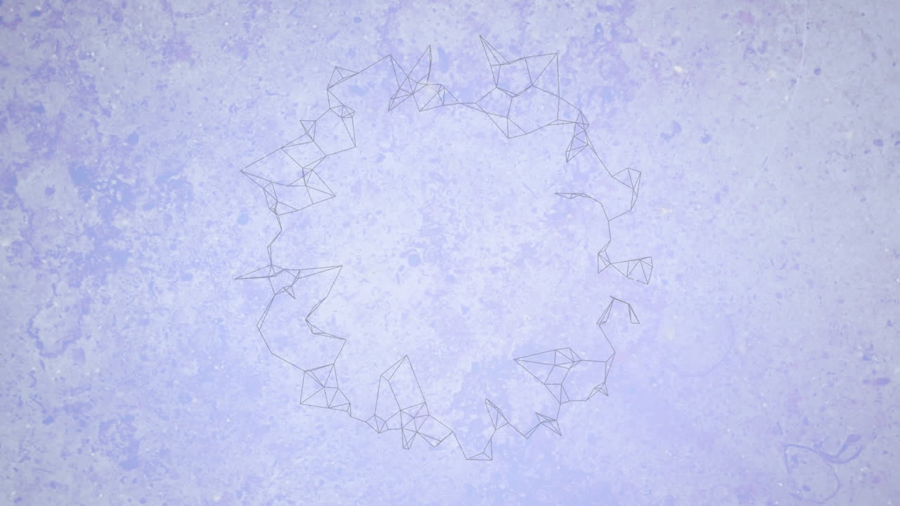 animación de una red giratoria de conexiones sobre un fondo púrpura