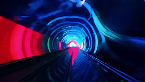 abstract tunnel with neon lights