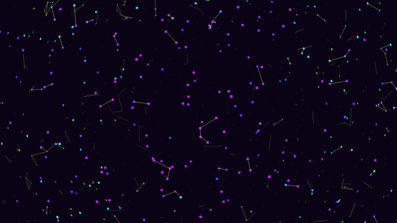 puntos flotantes vibrantes patrón circular hipnotizante en el fondo oscuro