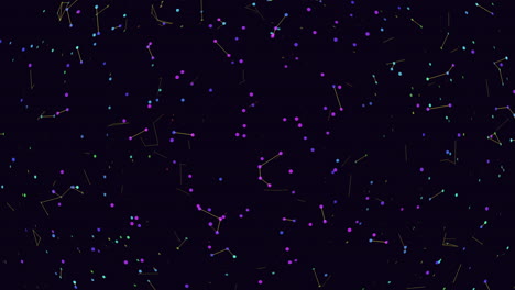 puntos flotantes vibrantes patrón circular hipnotizante en el fondo oscuro