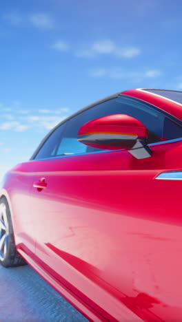 close-up of a red convertible car