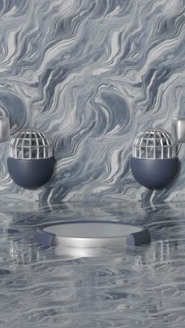 geometric abstract display with marble background