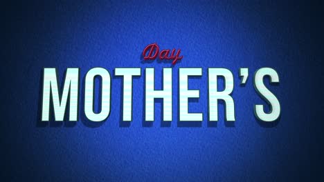 retro-inspired mothers day text on blue background