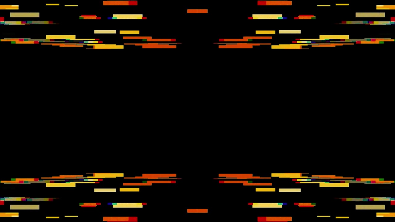 Abstrakter digitaler Glitch-Effekt mit sich bewegenden farbigen Rechtecken