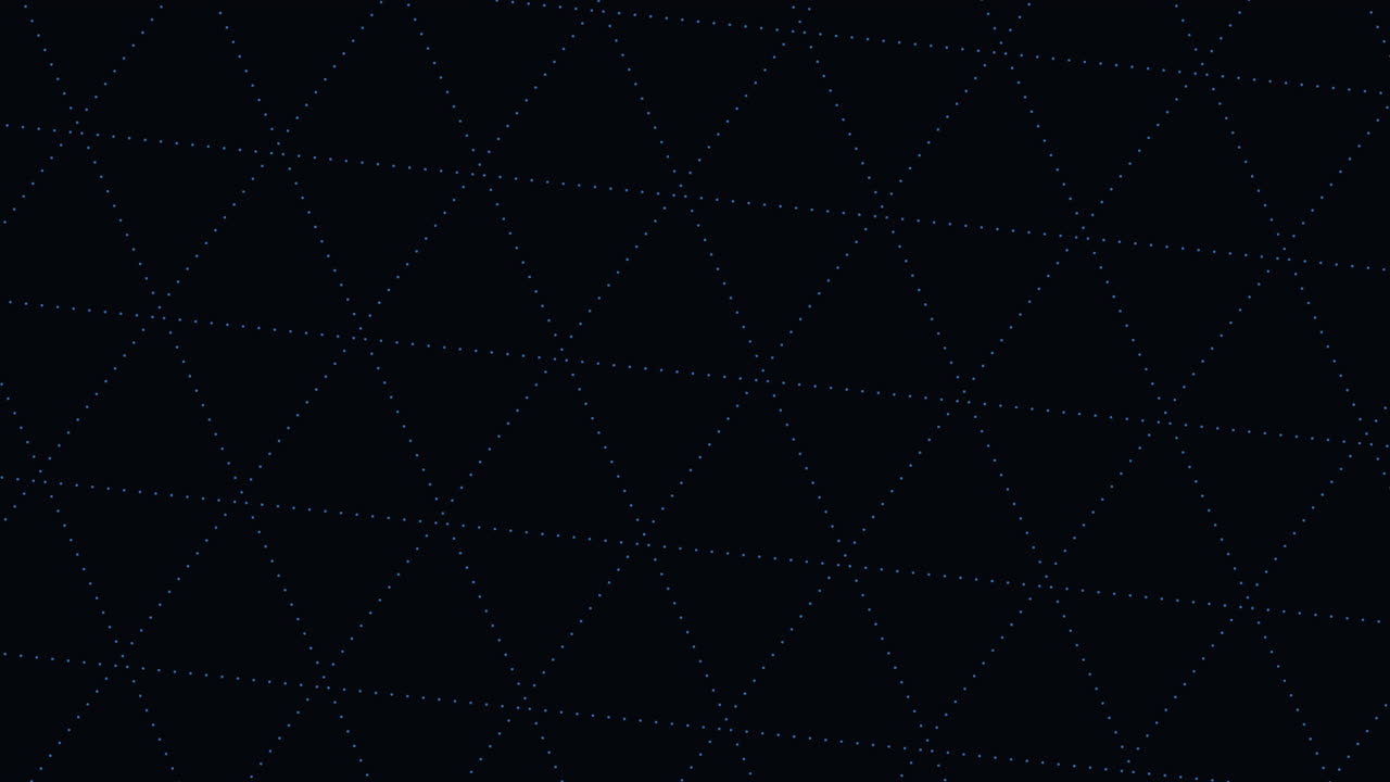 Blue dot grid a network inspired pattern on black background