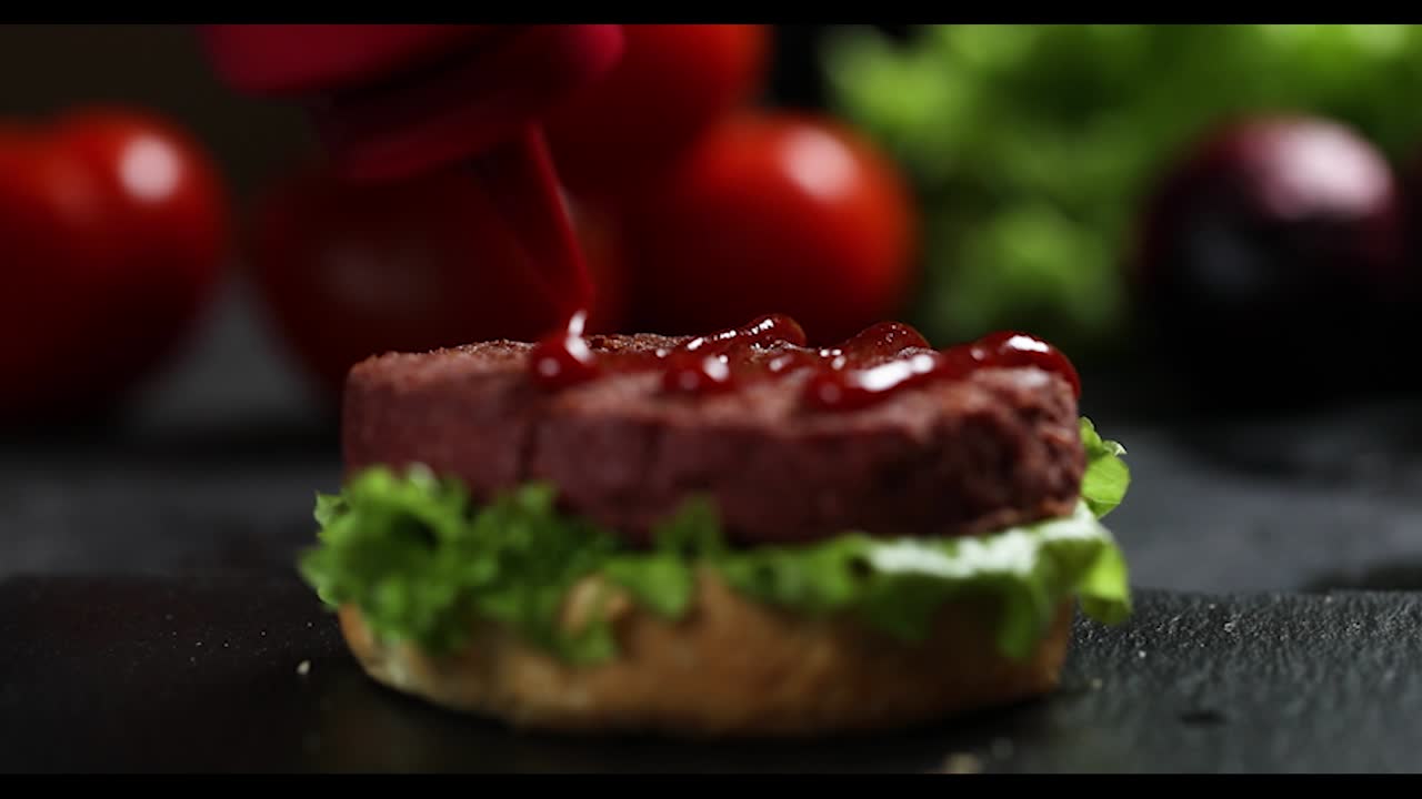 Vegan Burger with Ketchup