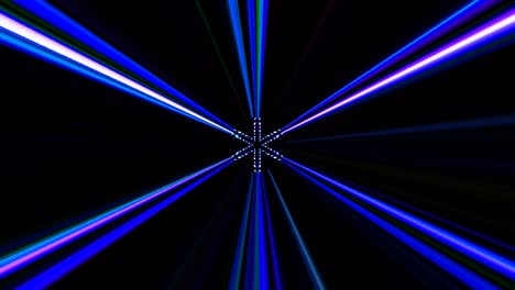 shining bright lines set blue wave motion, colorful, on black background