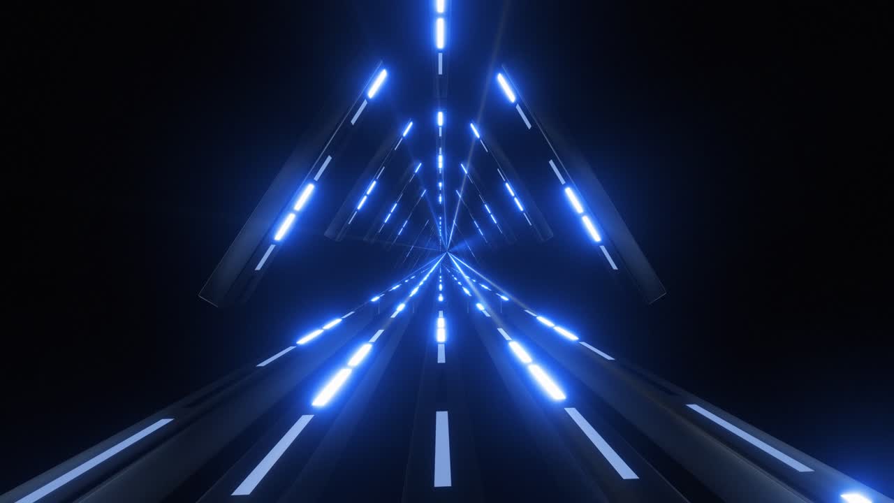 Neon Blue Futuristic Tunnel